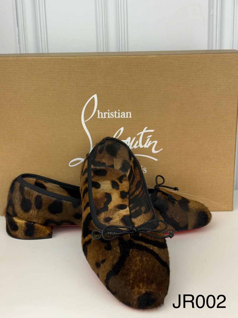 Christian Louboutin Sweetie Jane Leopard Calf Hair Flats EU 37